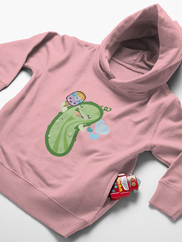 Little Pickle Turns 3 on a pink toddler pullover hoodie